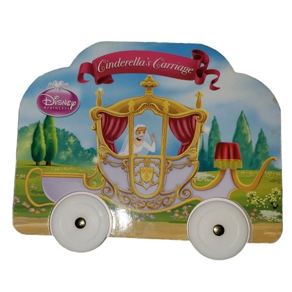 Disney Princess Cinderella's Carriage Board Book With Rolling Wheels Preschool - Picture 1 of 4